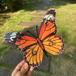 Metal Butterfly Wall Art Hanging Outdoor Garden Home Decor Colorful Iron Craft Sculpture
