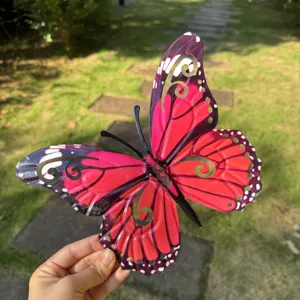 Colorful metal butterfly wall art decor, iron hanging sculpture for home indoor outdoor.
