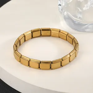 Roestvrijstalen modulair bedelarmband titanium staal schakel DIY mode sieraden unisex.