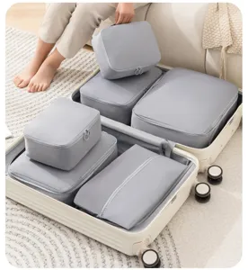 Travel packing cubes set waterproof luggage storage bags for clothes organizers sorting pouch