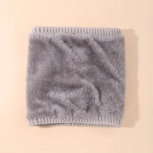 Scaldacollo invernale in maglia di peluche tinta unita morbido soffice spesso sciarpa