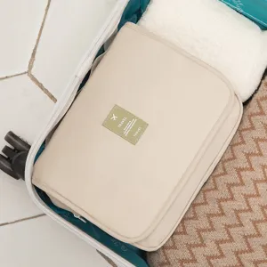 Borsa da toeletta beige impermeabile organizzatore di trucco da viaggio per valigia