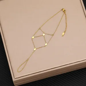 Bracciale da dito in acciaio inossidabile dorato catena a mano minimalista gioielli donna
