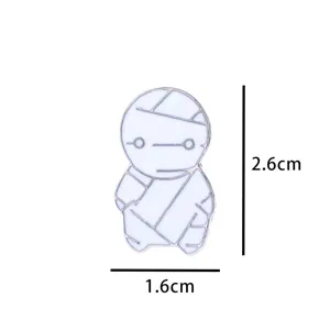 Cute Halloween mummy cartoon character enamel brooch pin, compact size 2.6x1.6cm fashion.