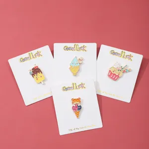 Cute Cartoon Ice Cream Enamel Pin Alloy Brooch Creative Dessert Lapel Badge Fashion Jewelry Gift For Women Men