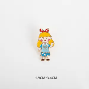 Cute cartoon girl enamel pin brooch alloy badge for clothes bags accessories fashion gift