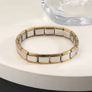 Roestvrijstalen modulaire schakelarmband DIY titanium stalen armband voor dames en heren detail