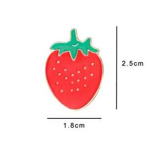 Cute strawberry enamel pin metal badge brooch backpack clothes accessory measuring 2.5x1.8cm