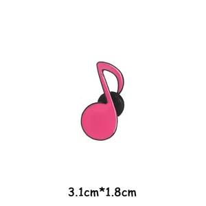 Roze muzieknoot emaille speld schattige muziek broche badge voor kleding tassen