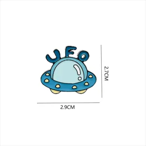 Cartoon UFO enamel brooch pin space badge metal accessory for backpack clothing decor