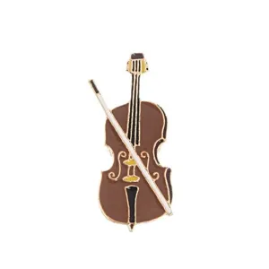 Leuke viool geëmailleerd broche speld muziek instrument badge voor kleding tassen