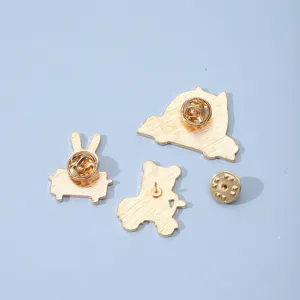 Cute cartoon animal and car alloy enamel brooch pins back view accessories set new