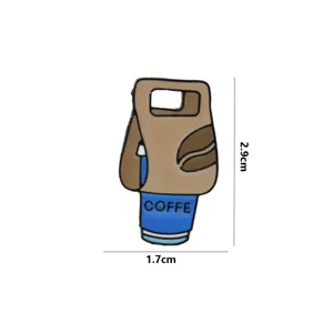 Cute coffee cup metal enamel pin brooch coffee carrier badge backpack accessories 1.7x2.9cm