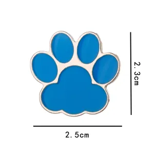 Cute blue cat paw enamel pin alloy brooch badge for students fashion accessories gift