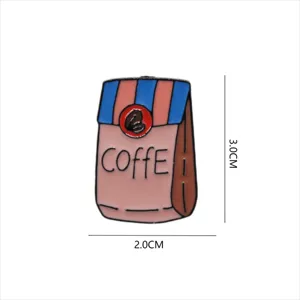 Retro cartoon coffee bag enamel pin cute lapel badge artistic metal fashion accessories