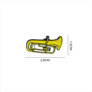 Tuba enamel pin metal brooch badge for fashion clothing and bag accessory 2.8x1.5cm