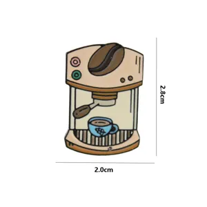 Retro cartoon coffee machine shape enamel pin badge for backpack clothes accessories decoration.