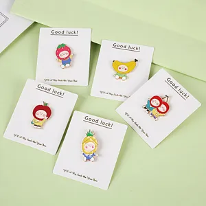 Alloy Drip Oil Cartoon Fruit Girl Brooch Badge Enamel Pin Cute Clothes Bag Decorative Lapel Pin Jewelry Gift