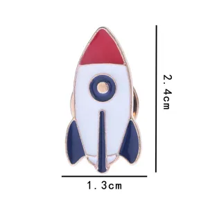 Cute cartoon rocket enamel pin alloy colorful badge fashion clothing backpack accessories 2.4cm