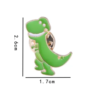 Cute green dinosaur enamel pin cartoon alloy brooch badge for backpack and clothes.