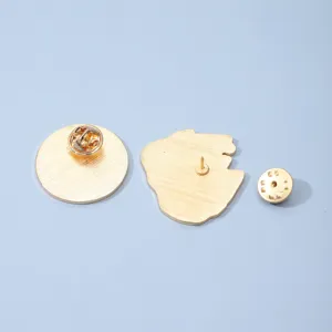 Gold metal lapel pin backs display, cute enamel badge accessories for clothes bags.