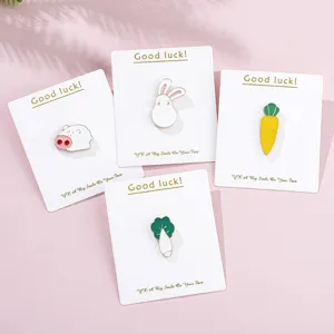 Cute Cartoon Animal Brooch Alloy Enamel Pin Pig Rabbit Carrot Cabbage Badge Clothes Accessories Jewelry Gift