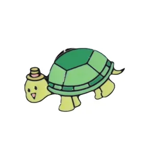 Cute cartoon turtle enamel pin metal lapel badge for clothes backpack shirt accessories.
