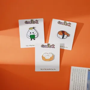 Japanese Cartoon Cute Sushi Rice Ball Enamel Brooch Alloy Badge Clothes Bag Accessories Student Gift