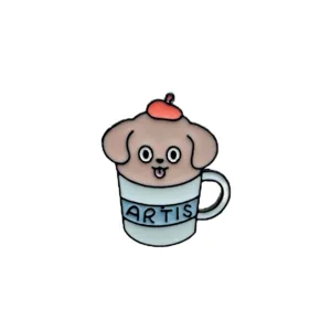 Cute cartoon puppy enamel pin lapel badge alloy clothing bag accessory jewelry gift for kids