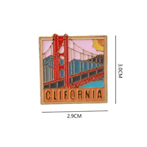Golden Gate Bridge enamel pin fashion metal travel souvenir brooch badge accessory gift for clothes