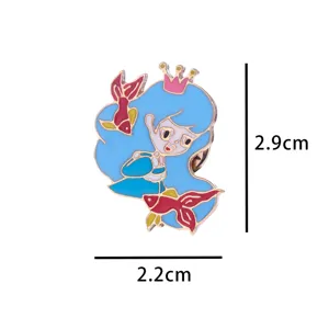 Joli badge en émail de personnage de dessin animé broche en alliage pour vêtements