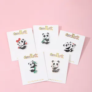 Cute Cartoon Panda Brooch Alloy Enamel Animal Badge Pin Fashion Clothing Backpack Accessories Jewelry Gift For Women Men