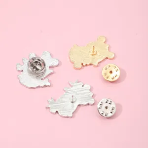 Cute cartoon metal enamel pin back display, durable alloy brooch accessories for bags and clothes.