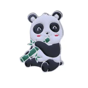 Cute cartoon panda enamel pin metal badge sweet animal brooch for clothes bags accessories