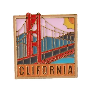 California Golden Gate Bridge enamel pin, stylish travel souvenir metal brooch badge for clothes.