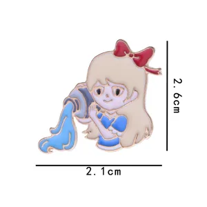 Jolie broche émaillée zodiaque Verseau dessin animé badge en alliage pour les accessoires.