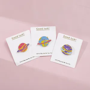 Cartoon Planet Enamel Brooch Alloy Space Space Badge Cute Anti Glare Pin Fashion Jewelry Accessories For Women Men