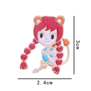 Jolie broche émaillée zodiaque dessin animé anime badge en alliage accessoires de bijoux
