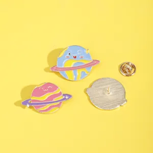 Cartoon planet enamel pin set cute space universe brooch badge accessories for jacket