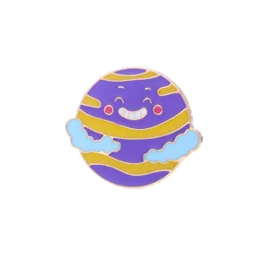 Cute cartoon space planet enamel brooch and alloy badge accessory main product view