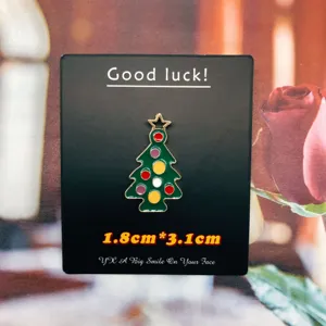 Christmas Tree Enamel Pin Cute Holiday Metal Brooch Badge Festive Gift Accessories