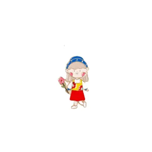 Cute cartoon girl enamel pin alloy badge for clothes and bags fashion accessories