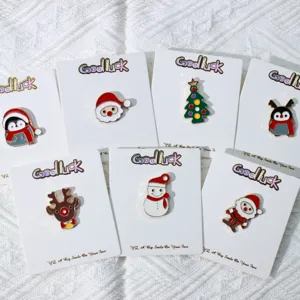Cartoon Christmas Series Alloy Brooch Cute Santa Claus Snowman Elk Enamel Badge Xmas Gift Party Jewelry