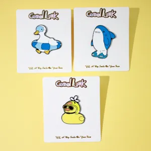 Cartoon Animal Metal Enamel Brooch Cute Shark Swim Ring Duck Sunglasses Yellow Duck Badge Clothes Backpack Pin Jewelry Gift
