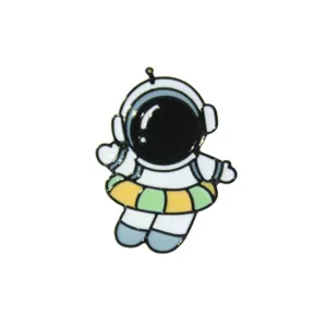 Cute astronaut enamel pin metal badge cartoon brooch for student clothes jacket backpack.