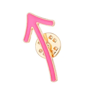 Pink arrow enamel lapel pin cute metal brooch badge for clothes clothing accessories.