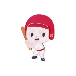 Cute baseball boy enamel pin alloy cartoon brooch for clothes bags accessories gift