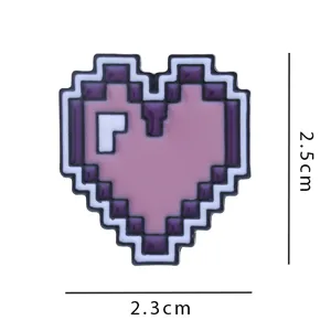 Retro pixel heart enamel pin, cute 8-bit video game lapel badge for bags and clothes.