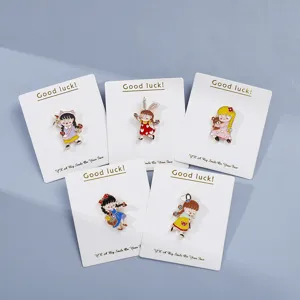 Broche en Émail Métallique de Série de Filles de Dessin Animé Japonais et Coréen Joli Badge de Fleur et d'Ours Cadeau Bijoux