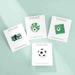 Creative Cartoon Football Fan Commemorative Alloy Enamel Brooch Badge Cute World Cup Bag Clothes Accessories Lapel Pin Gift